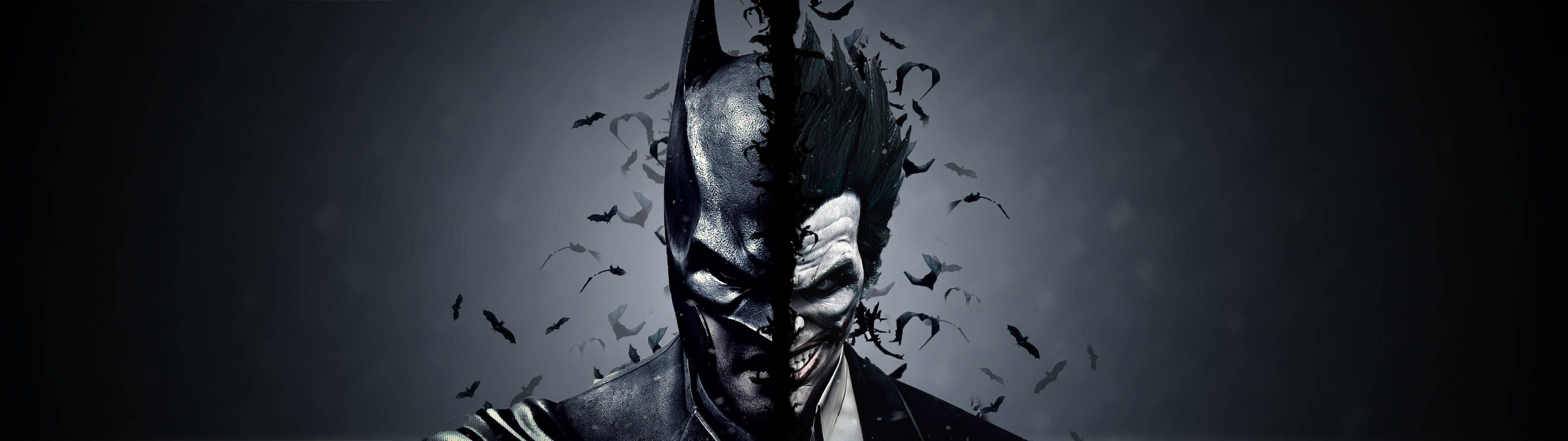 Dark Gray Batman And Joker Background