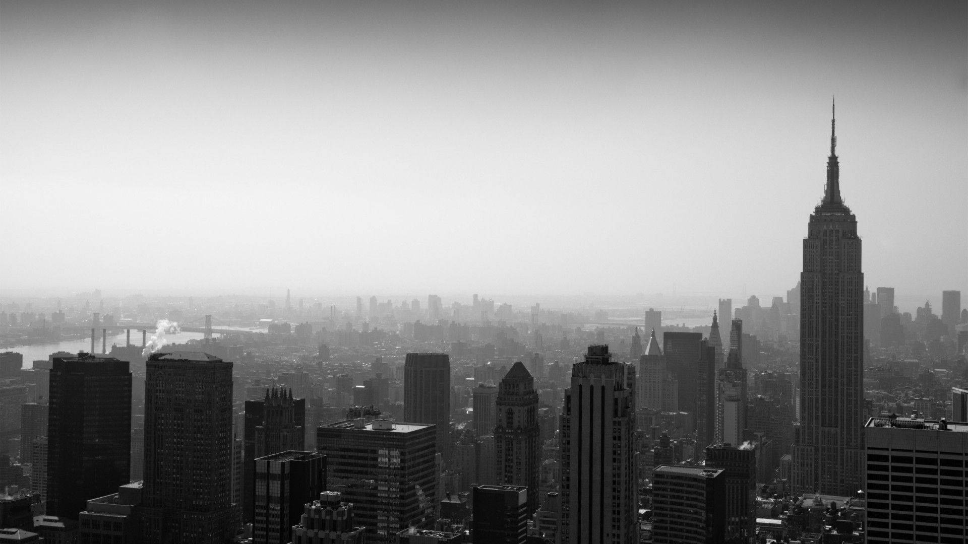 Dark Gray New York Skyline Background