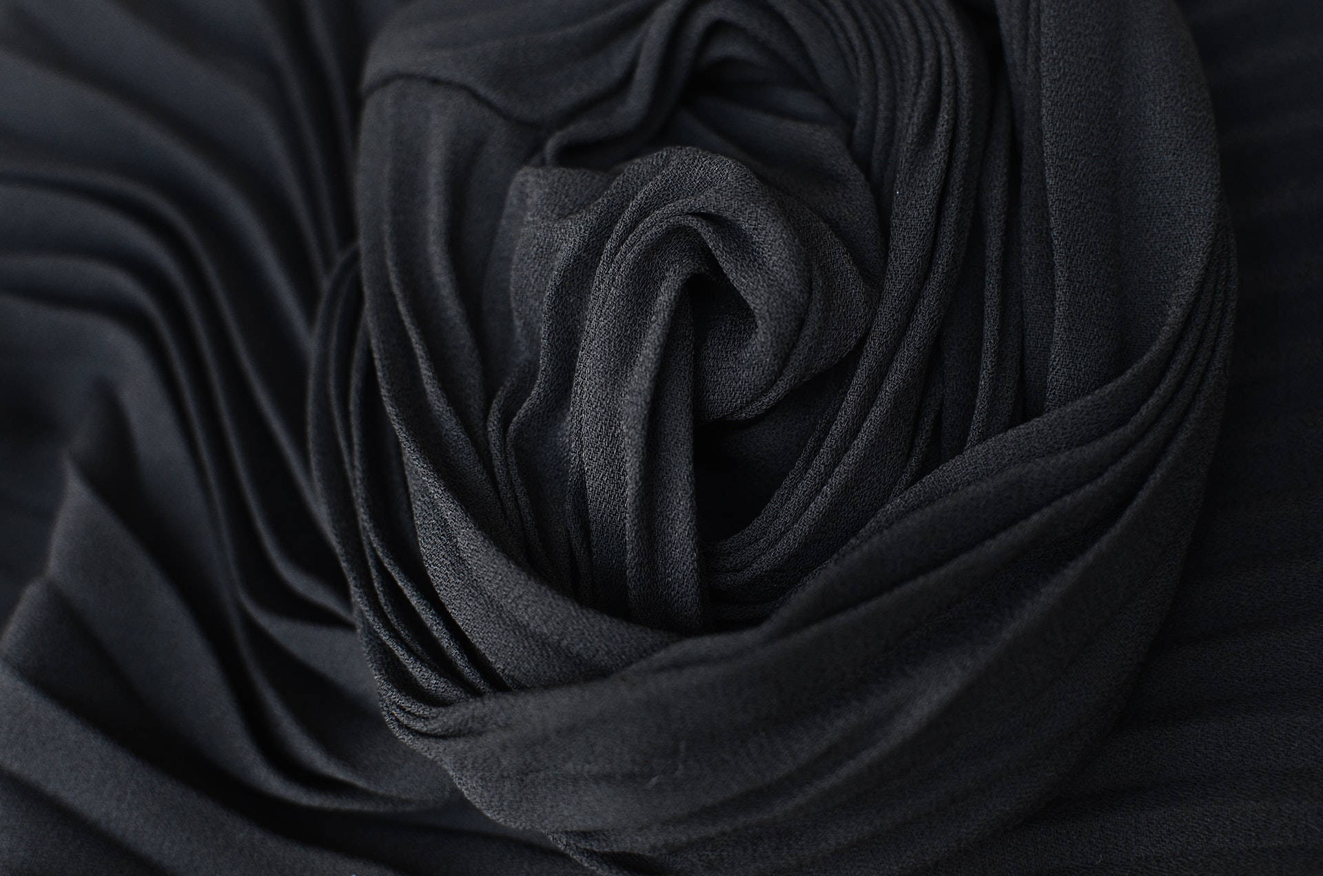 Dark Gray Pleated Fabric Background