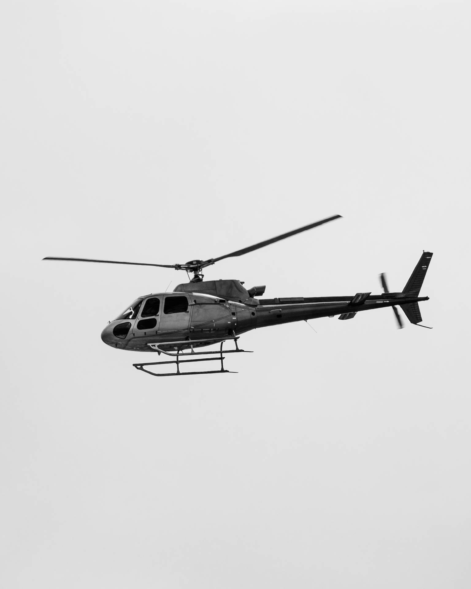 Dark Grayish Helicopter Flying Background