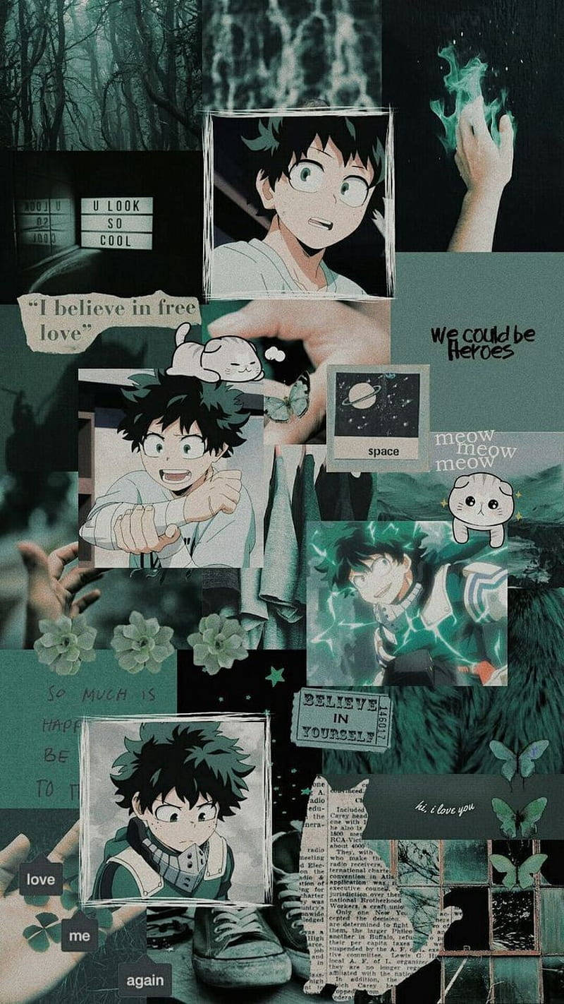 Dark Green Aesthetic My Hero Academia Midoriya Background