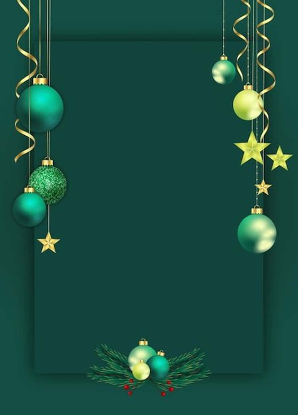 Dark Green Christmas Card Design Background