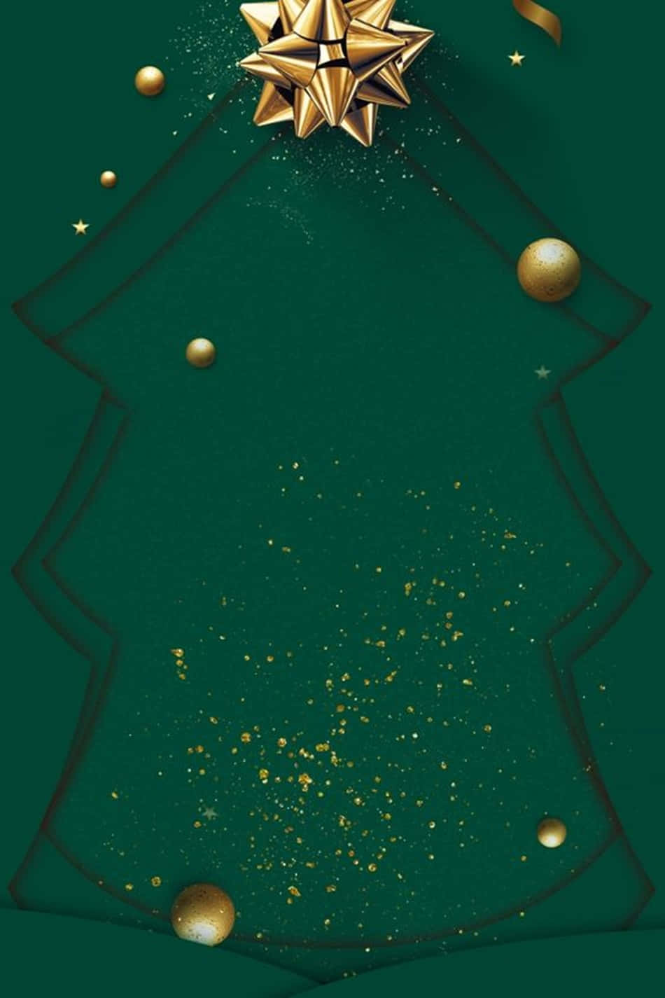 Dark Green Christmas Tree Outline