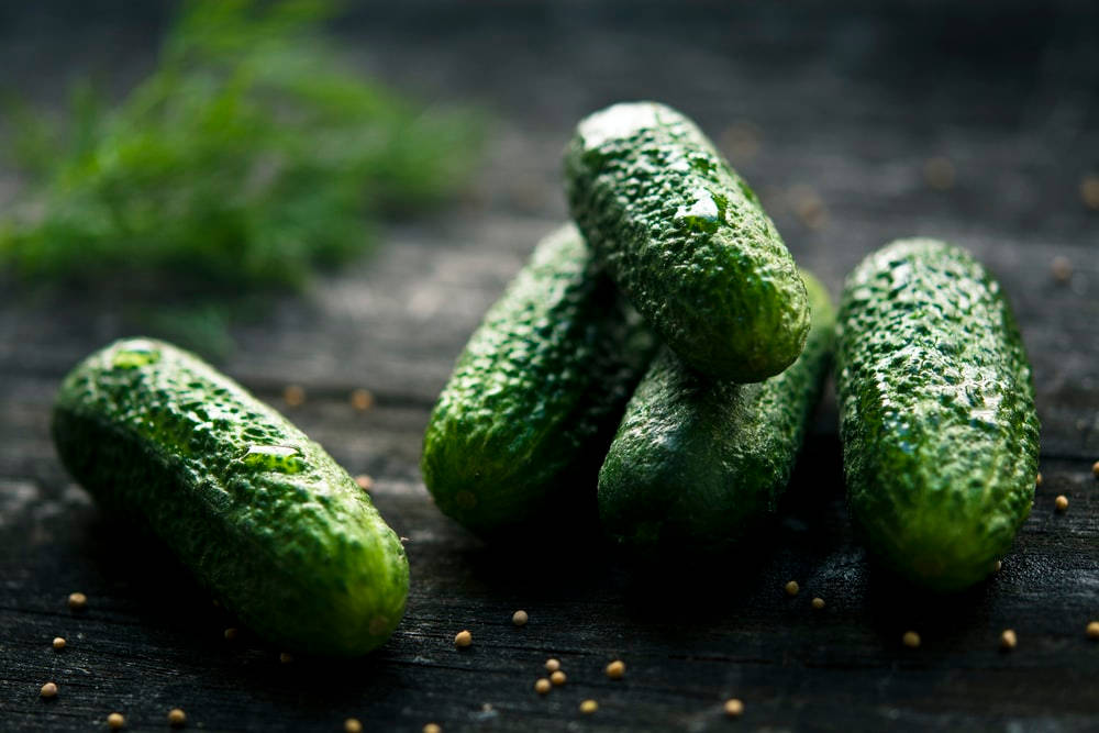 Dark Green Cucumber Pickles Background