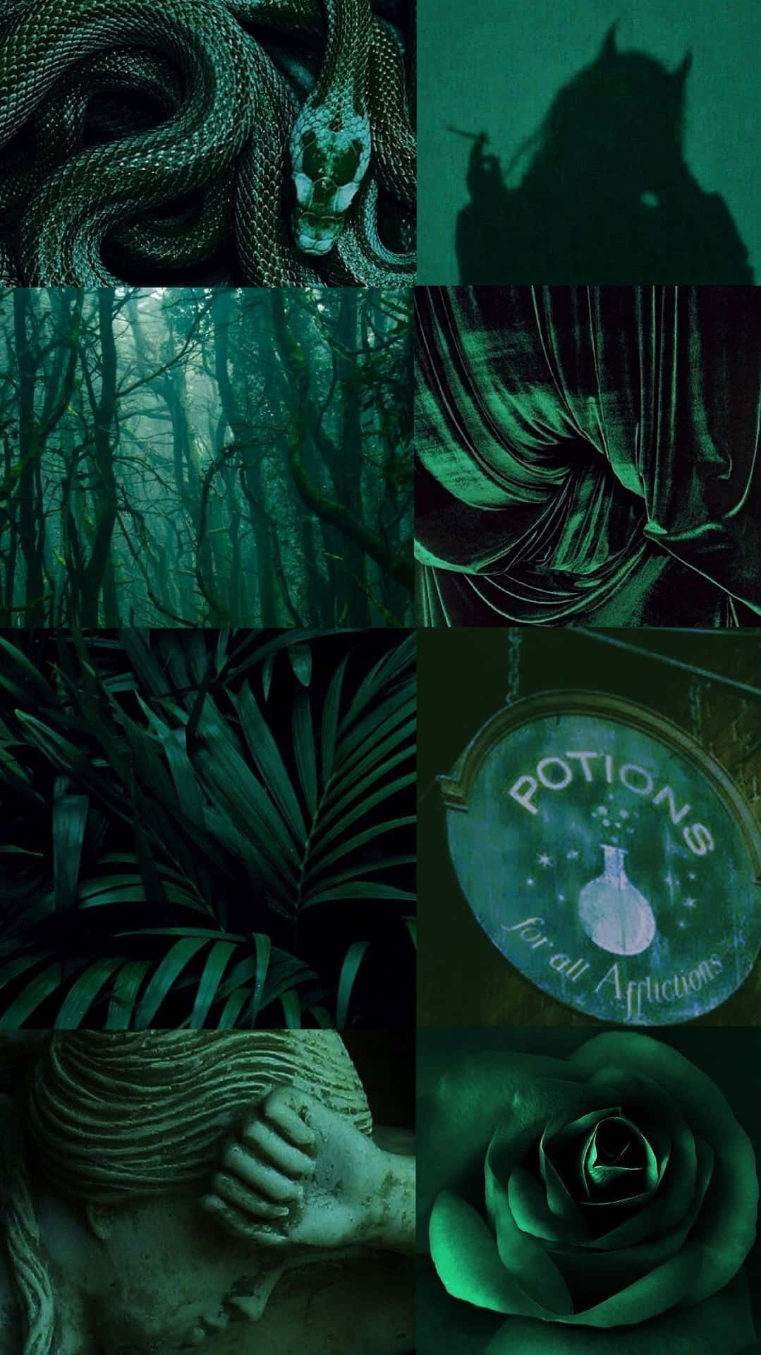 Dark Green Iphone Aesthetic Collage Background