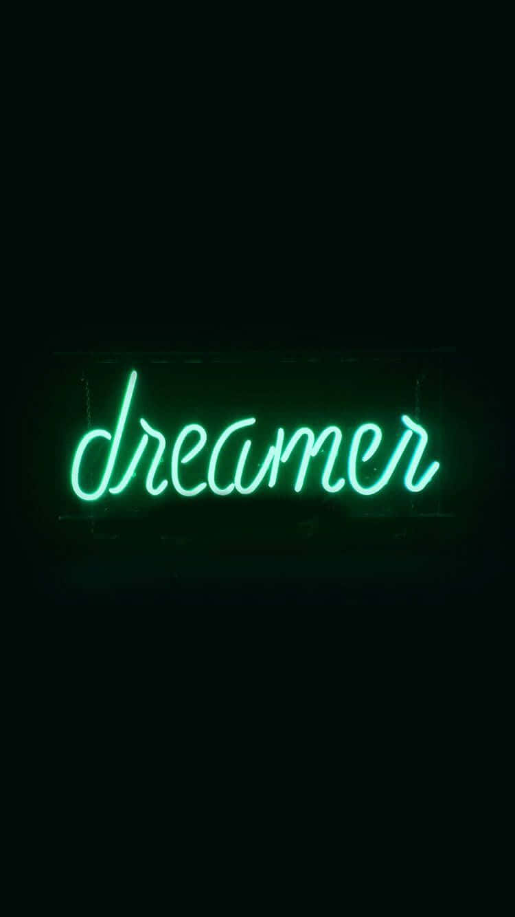 Dark Green Iphone Dreamer Neon Light