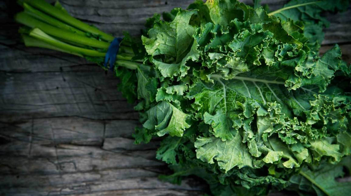 Dark Green Kale Background