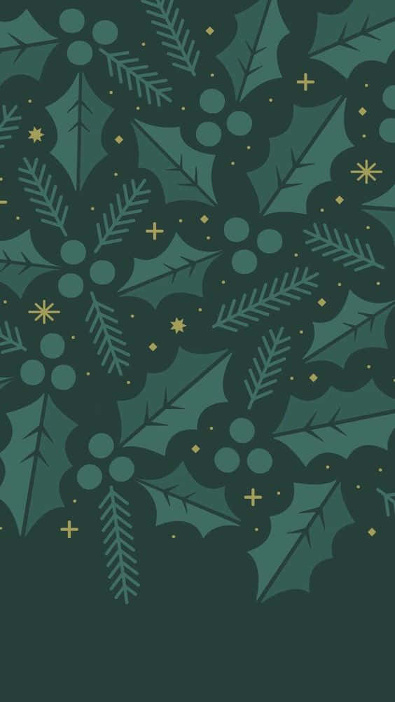 Dark Green Seamless Christmas Deco