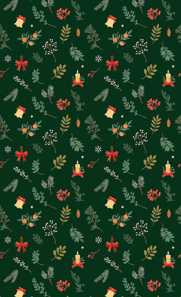 Dark Green, Snow-covered Christmas Tree Blanketed In Holiday Lights