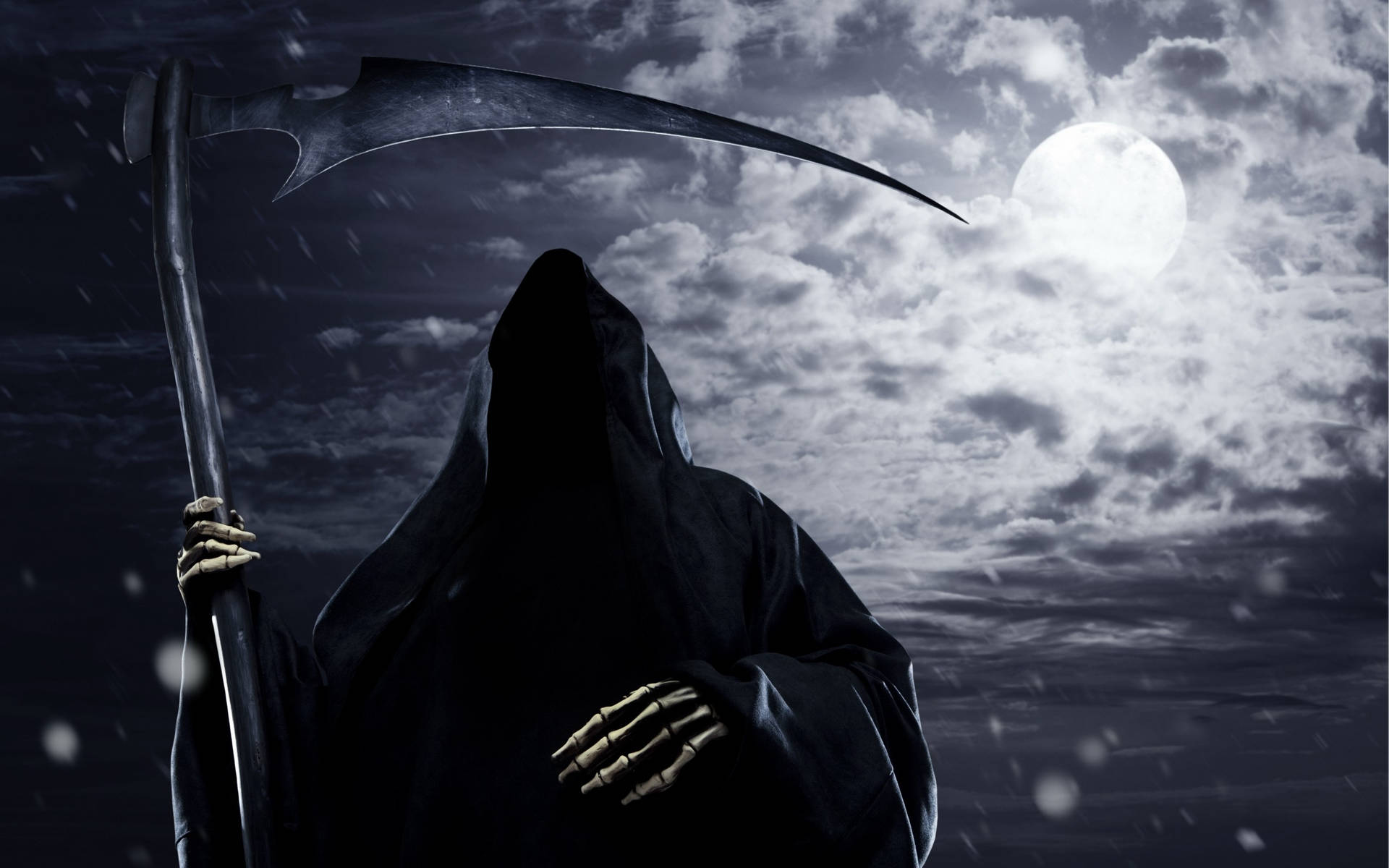 Dark Grim Reaper In The Moonlight