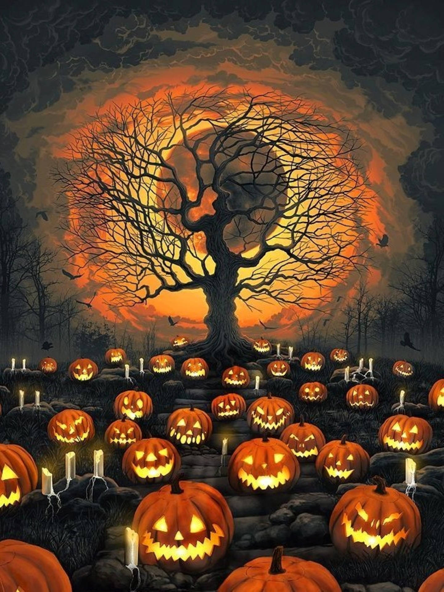 Dark Halloween Aesthetic Art Background