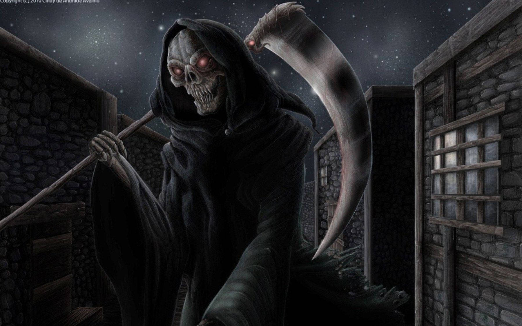 Dark Halloween Grim Reaper Background