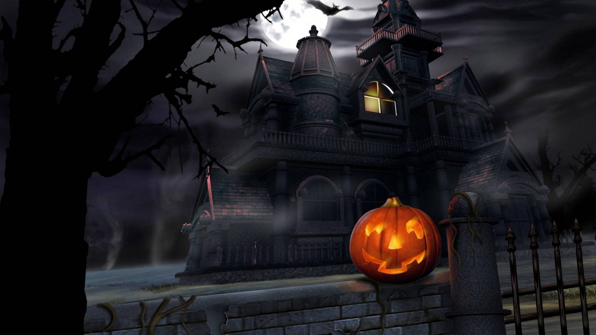 Dark Halloween Night Background