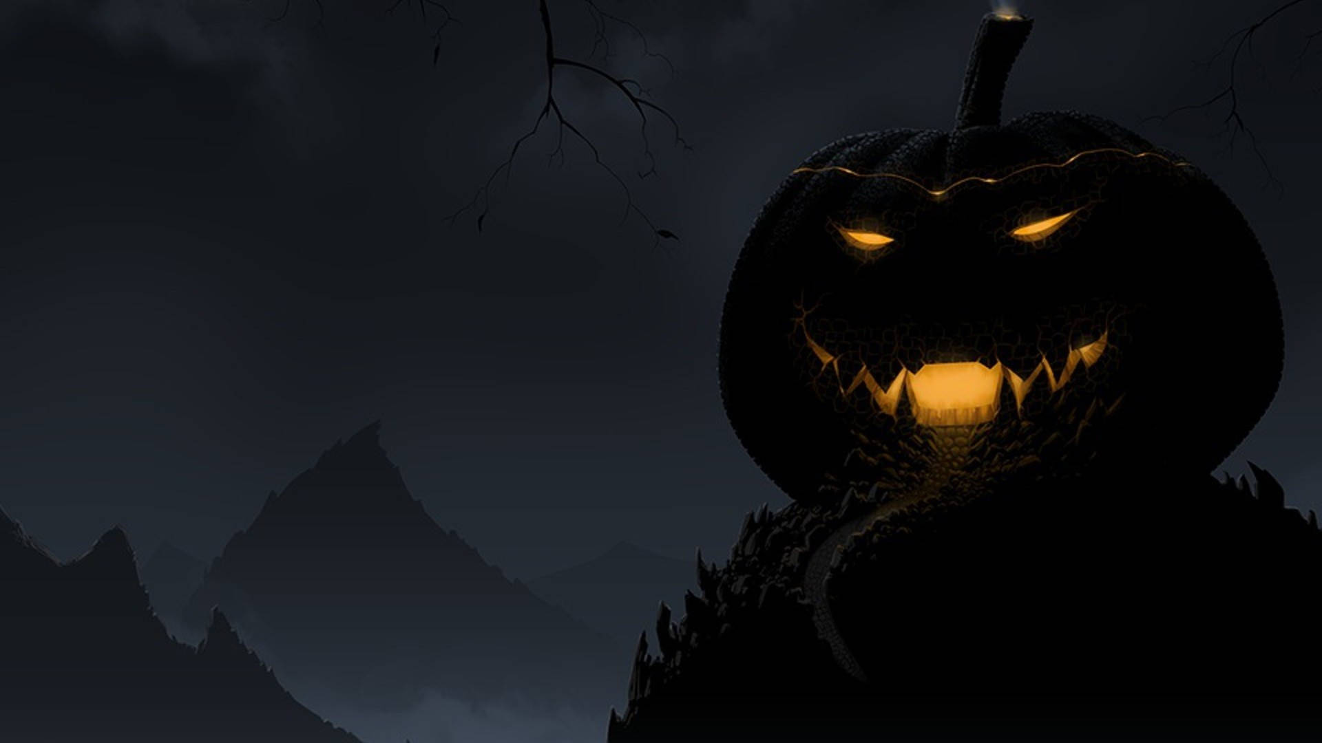 Dark Halloween Pumpkin House Background