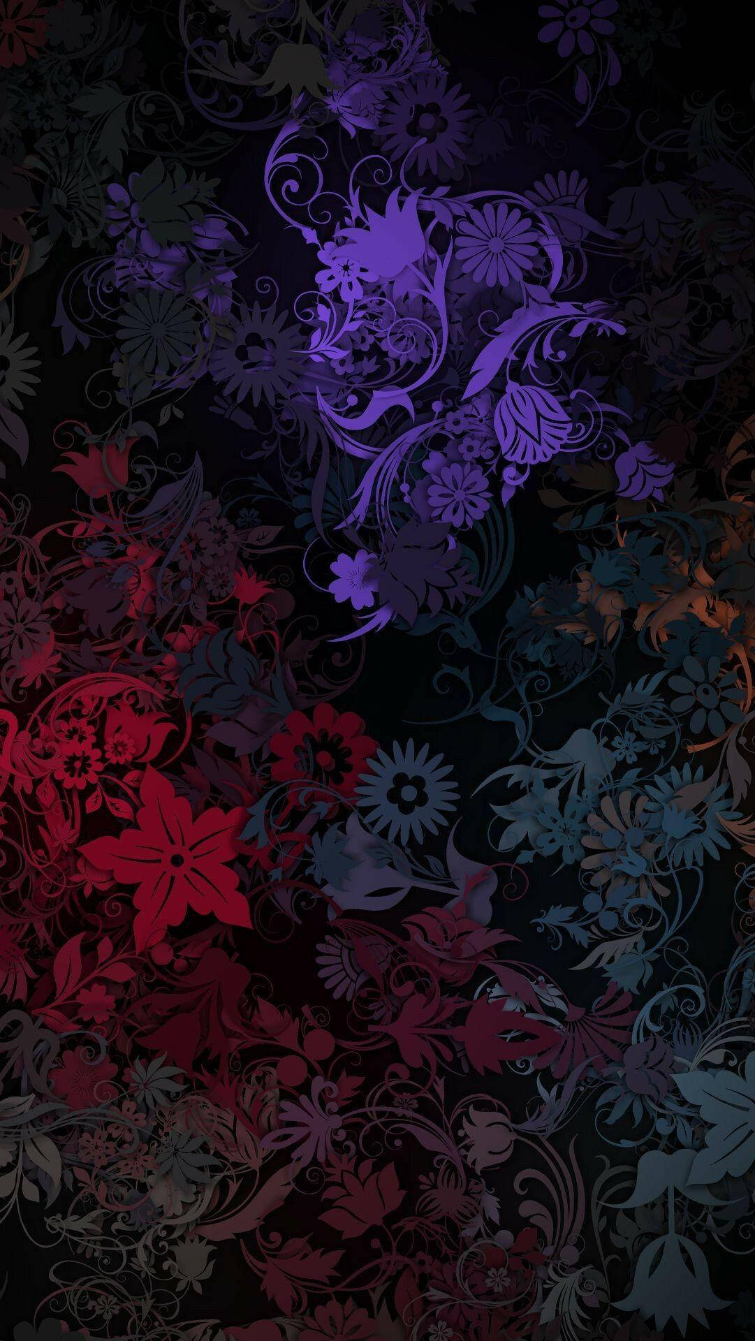 Dark Hd Flowers Abstract Art Background