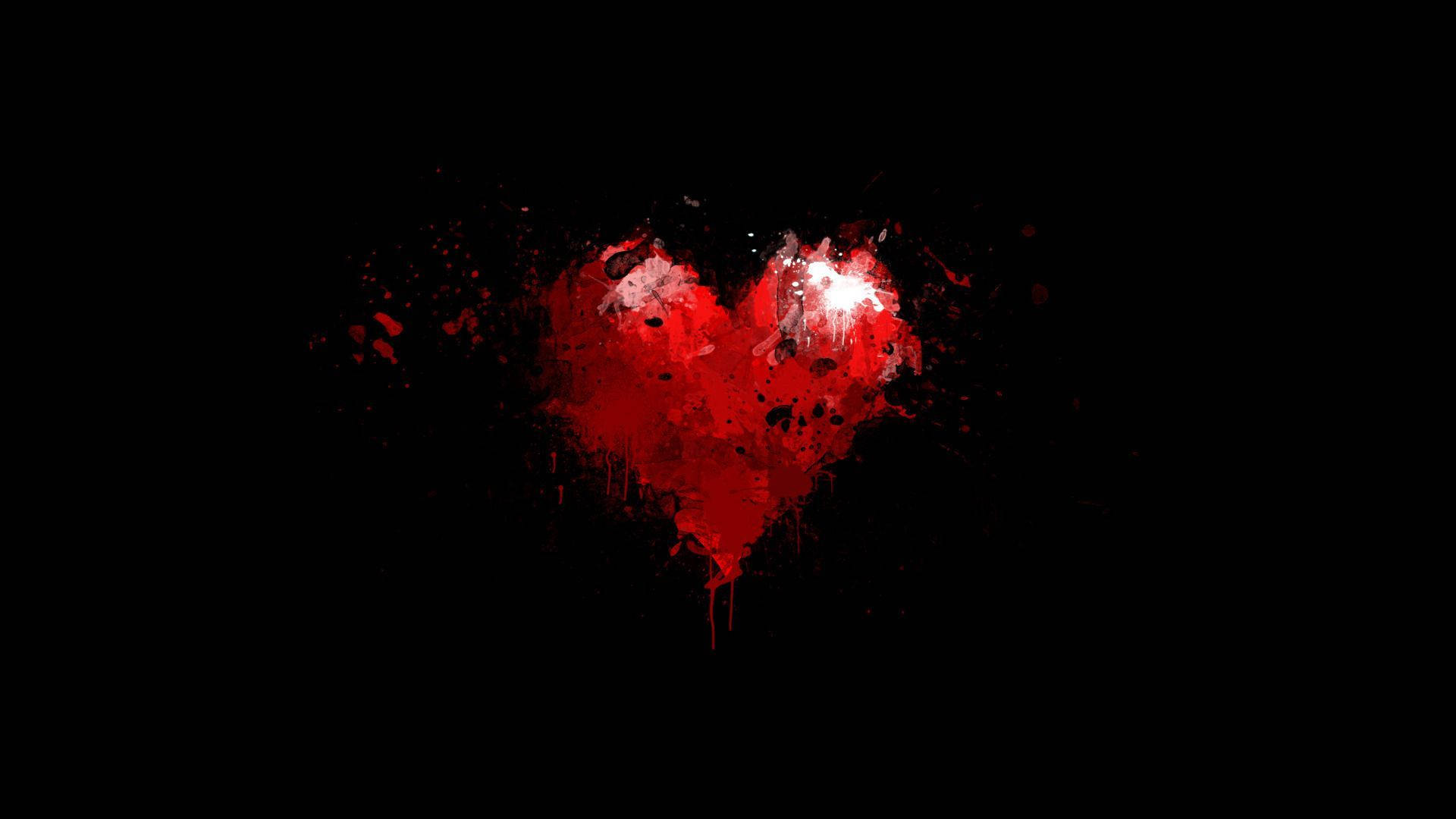 Dark Heart Made Of Paint Splatter
