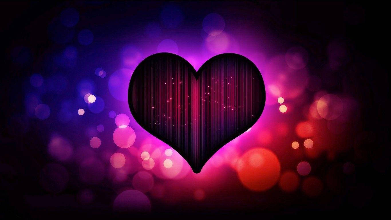 Dark Heart With Purple Barcode Background
