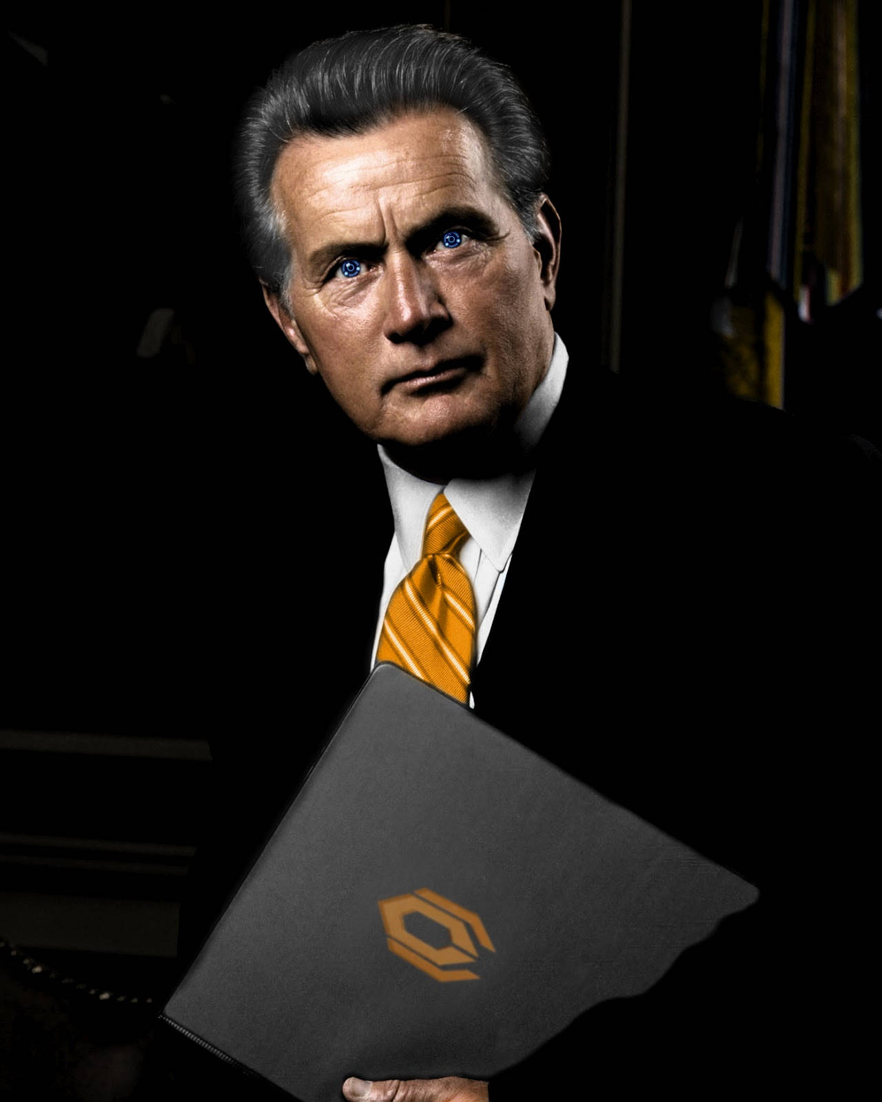 Dark Illustration American Actor Martin Sheen Illusive Man