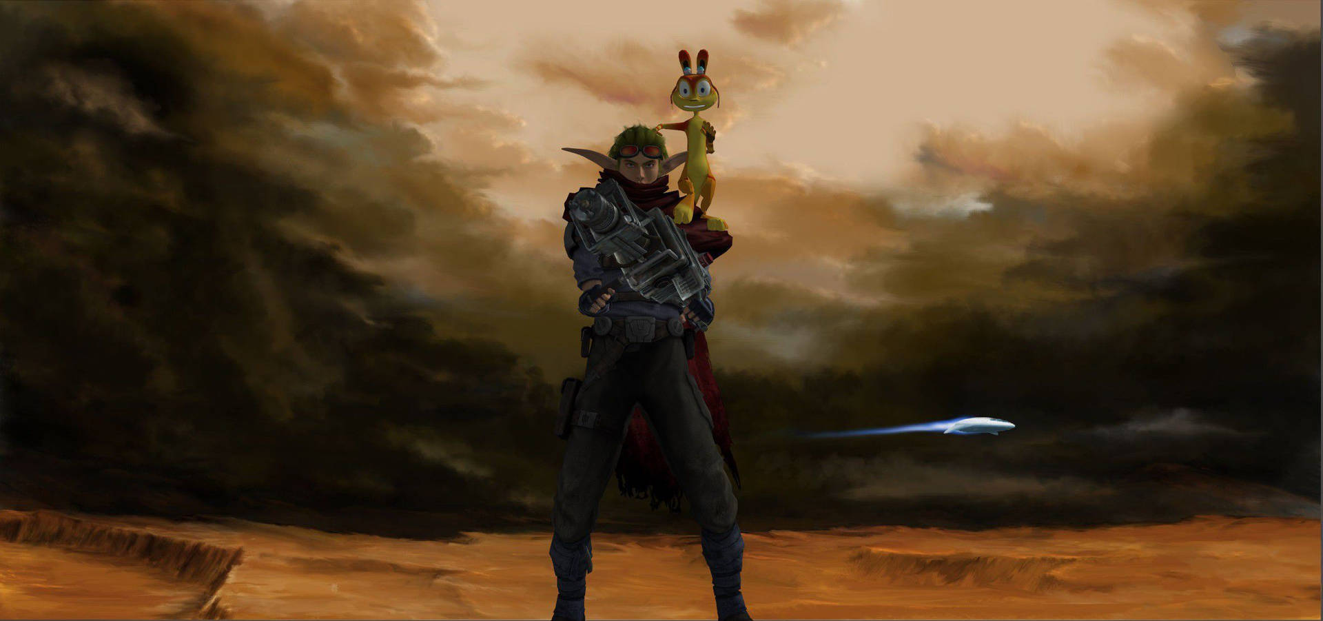 Dark Image Of Jak And Daxter Background