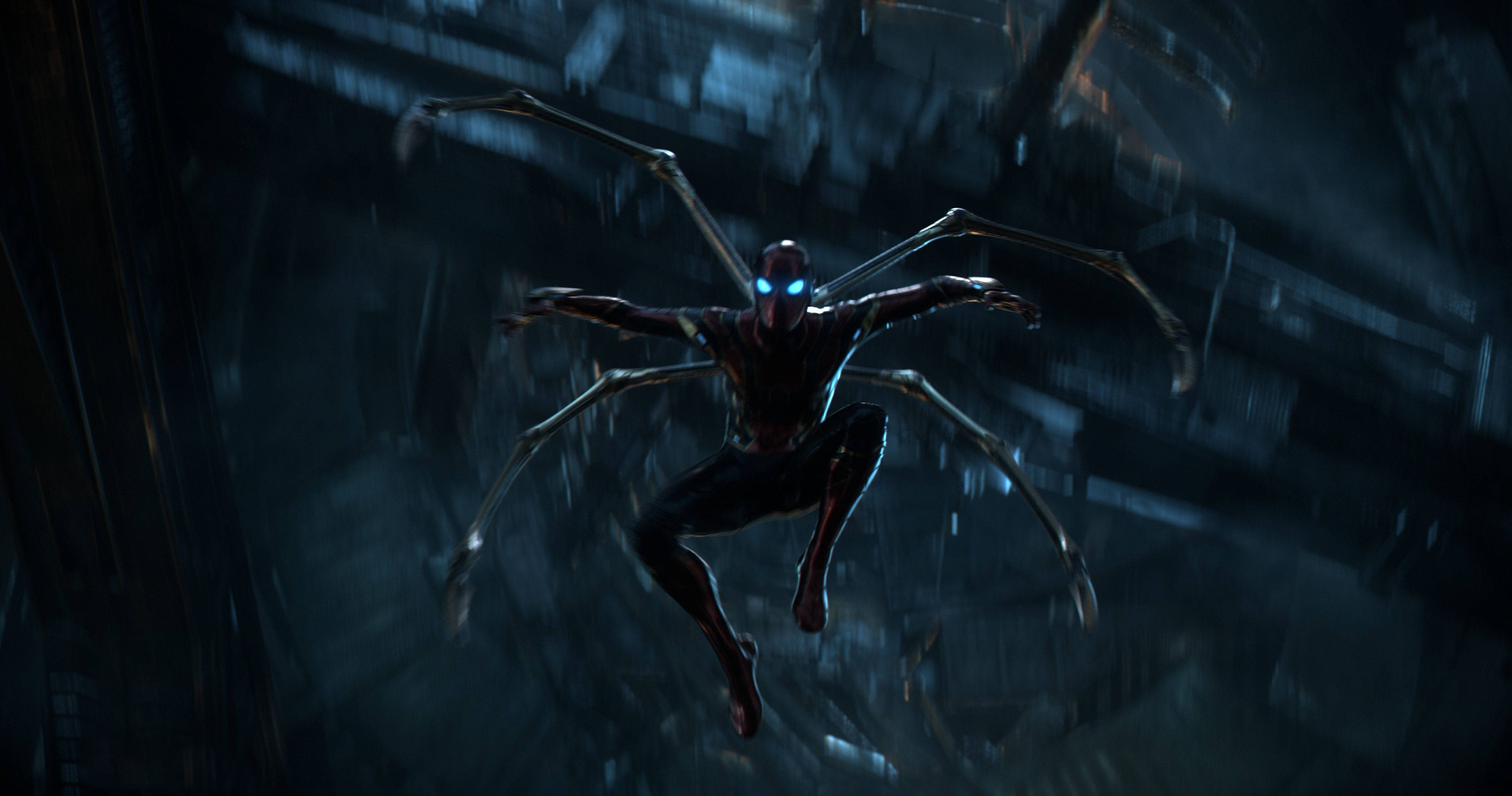 Dark Iron Spider Armon In Air Background