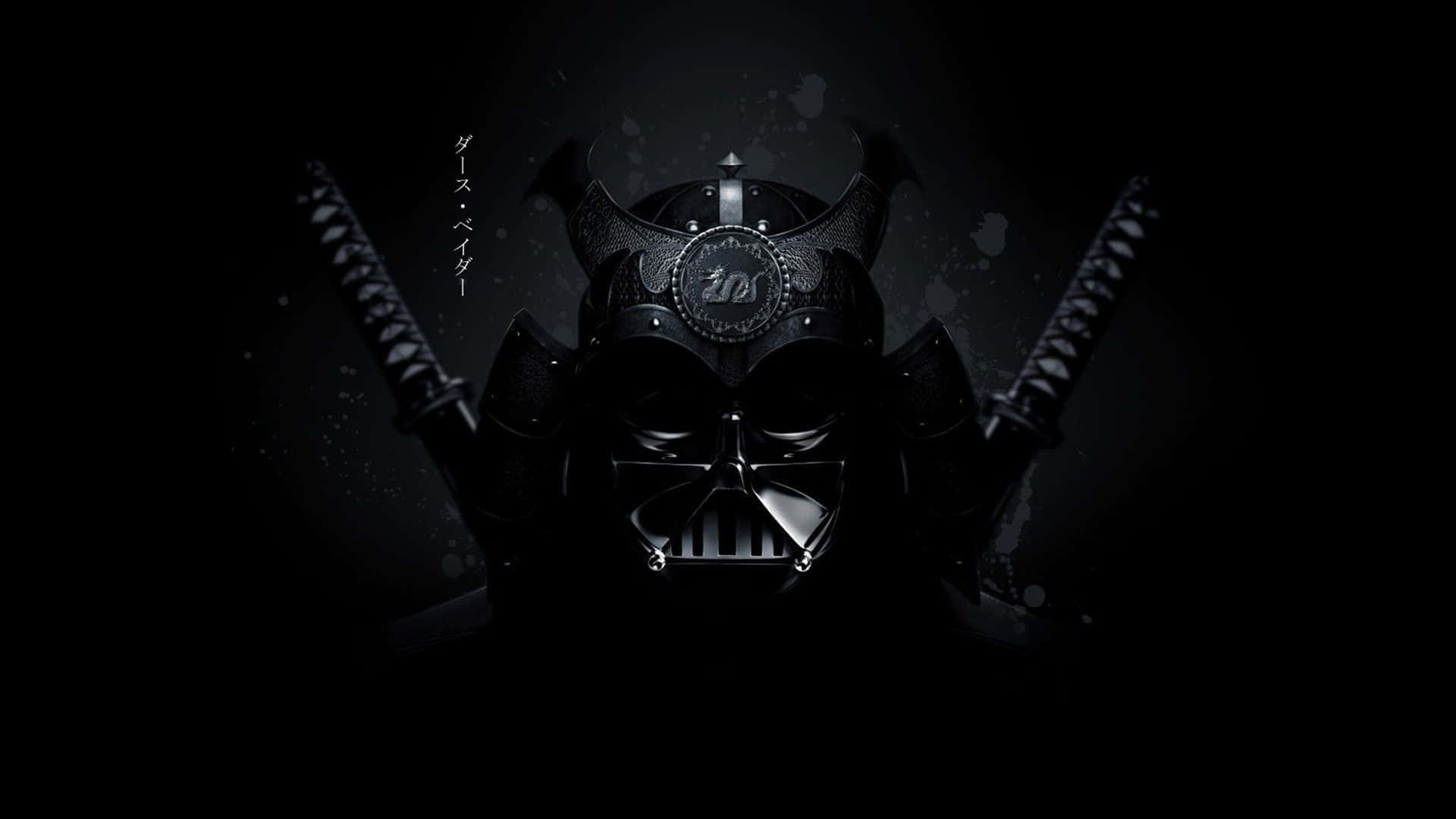 Dark Japanese Mask Of The Samurai Darth Vader Background