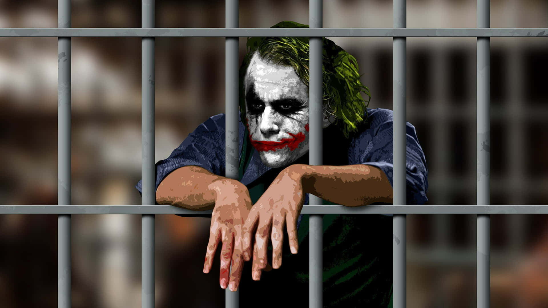 Dark Knight Joker In 4k Ultra Hd Blur Jail Background