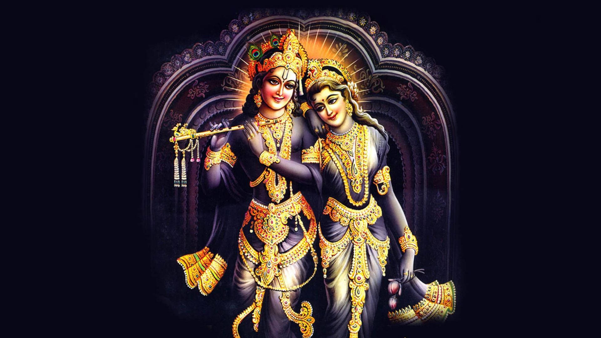 Dark Krishna Couple Background