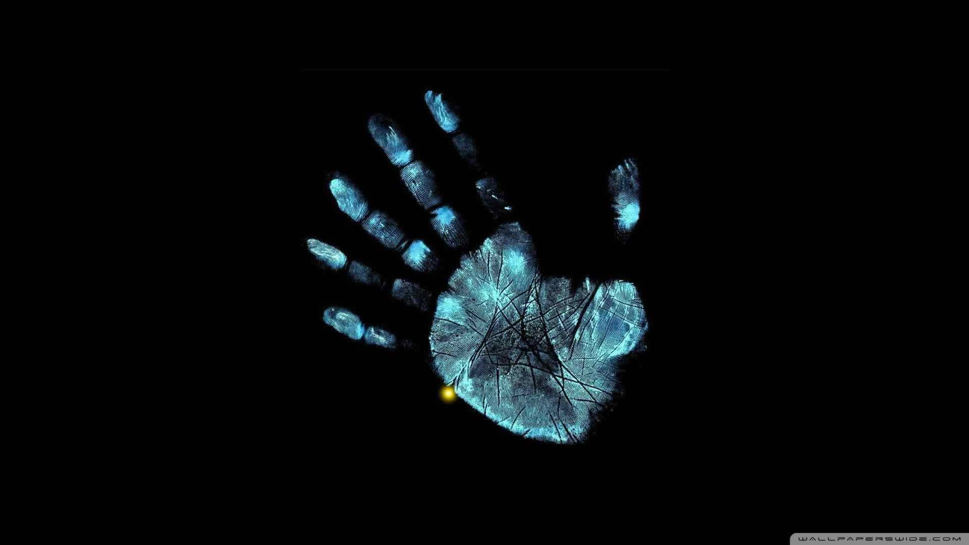 Dark Laptop Fringe Handprint Background
