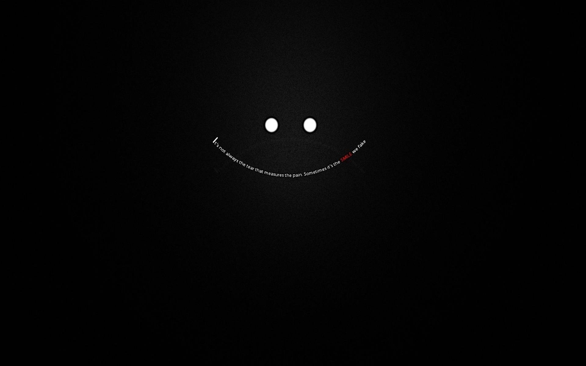 Dark Laptop Smiley With Quotes Background