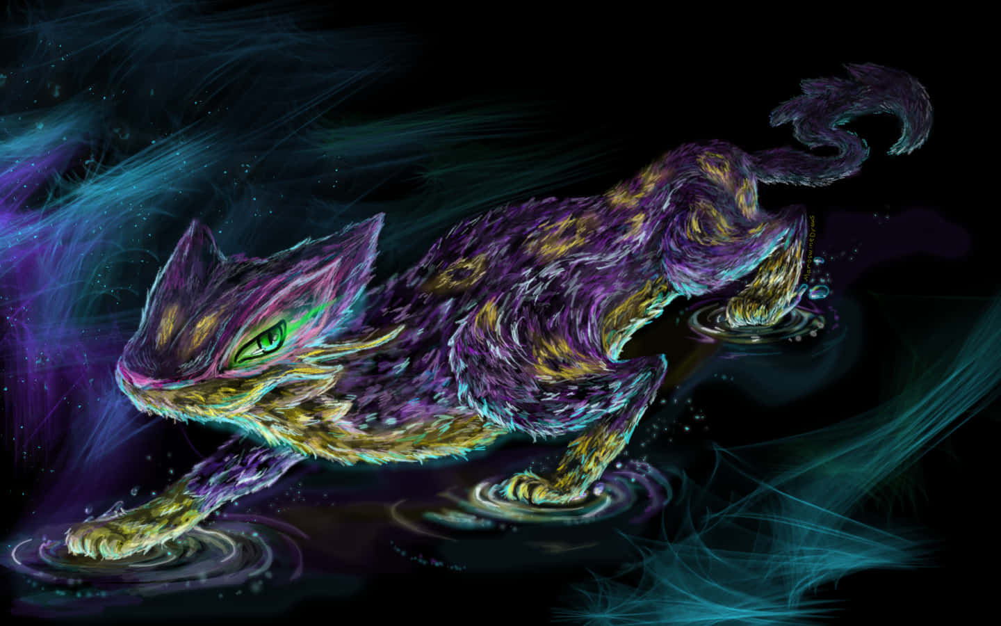 Dark Liepard Drawing Background