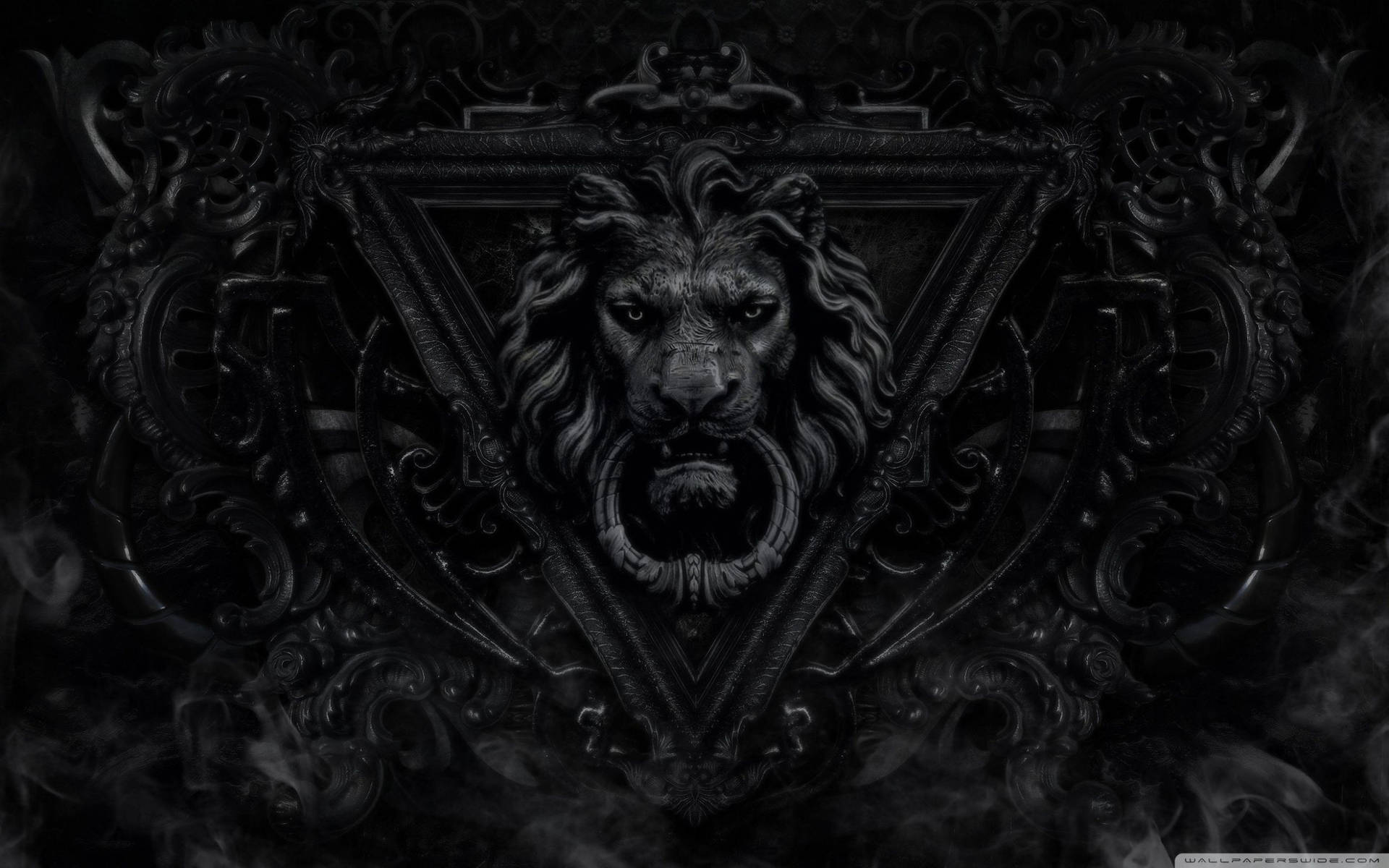 Dark Lion Sculpture Pc Background