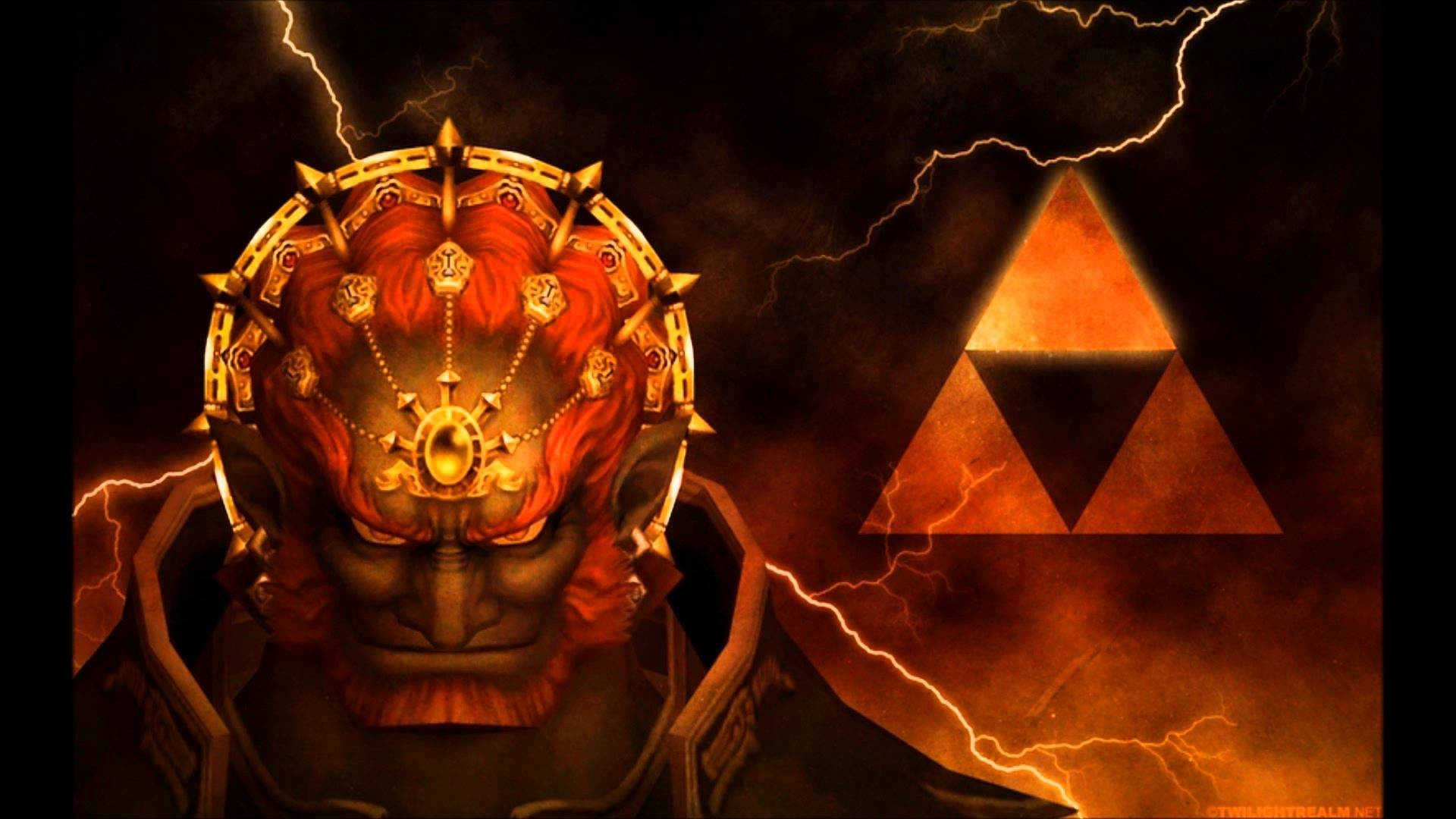 Dark Lord Ganondorf In The Legend Of Zelda With Dark Theme Background