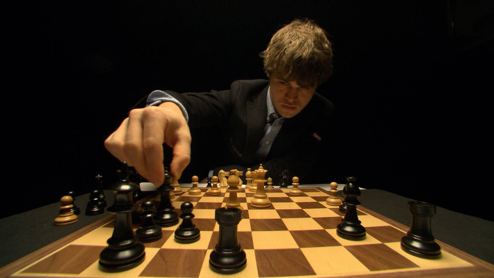 Dark Magnus Carlsen Chess Move Background