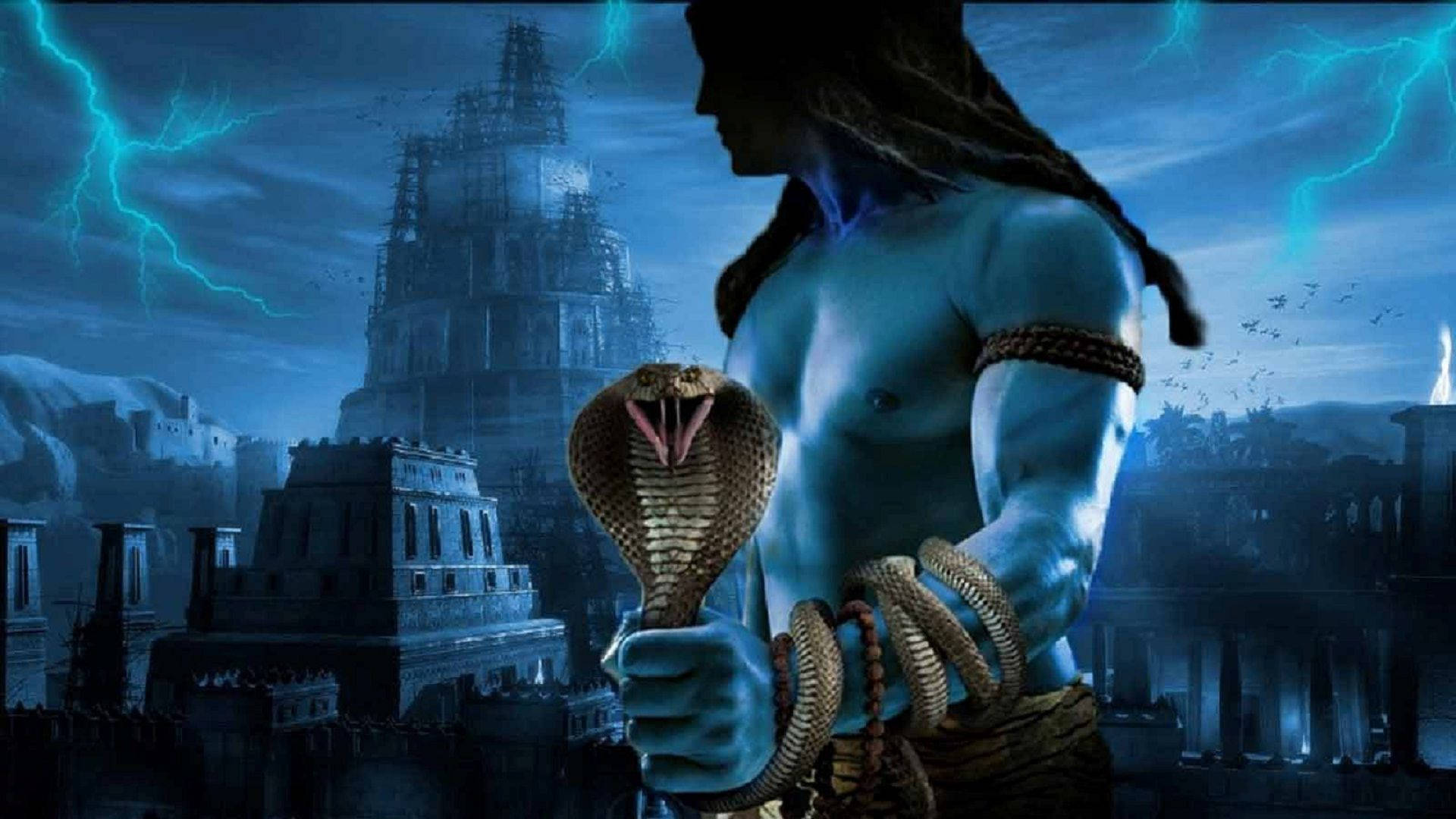 Dark Mahadev Holding Vasuki Ancient City Hd