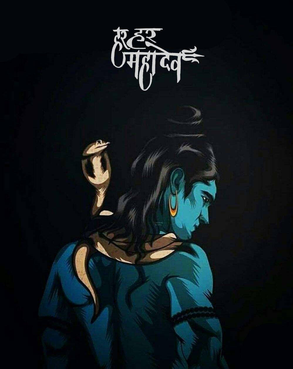 Dark Mahadev Painting Back Turned Hd Background