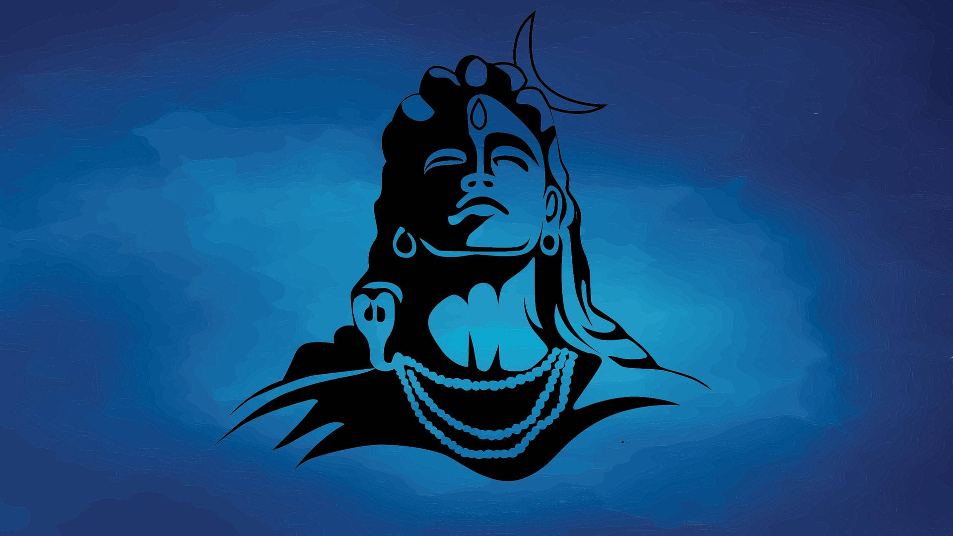 Dark Mahadev Painting On Blue Hd Background