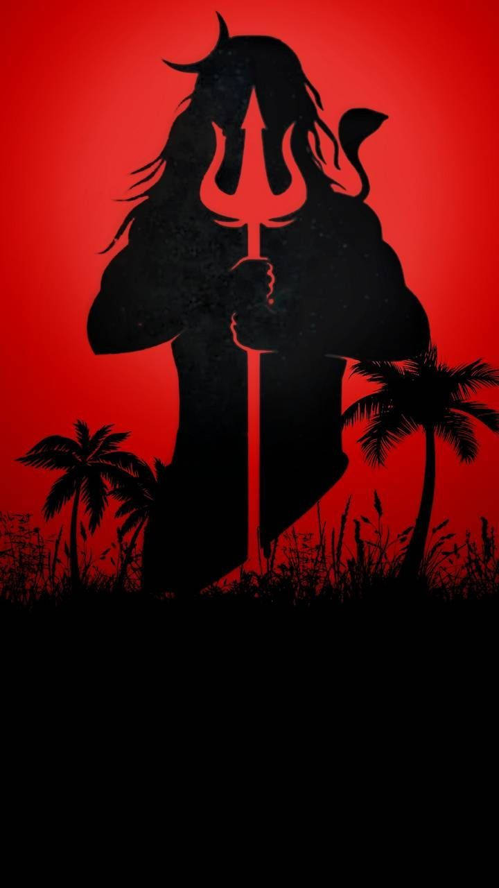 Dark Mahadev Silhouette On Trees Hd Background