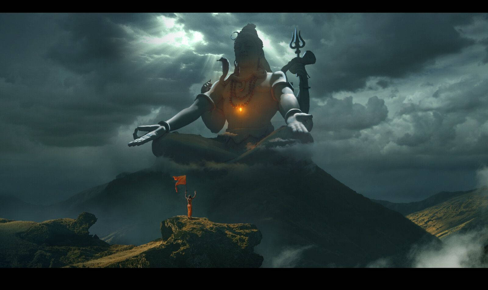 Dark Mahadev Sitting On Mountain Hd