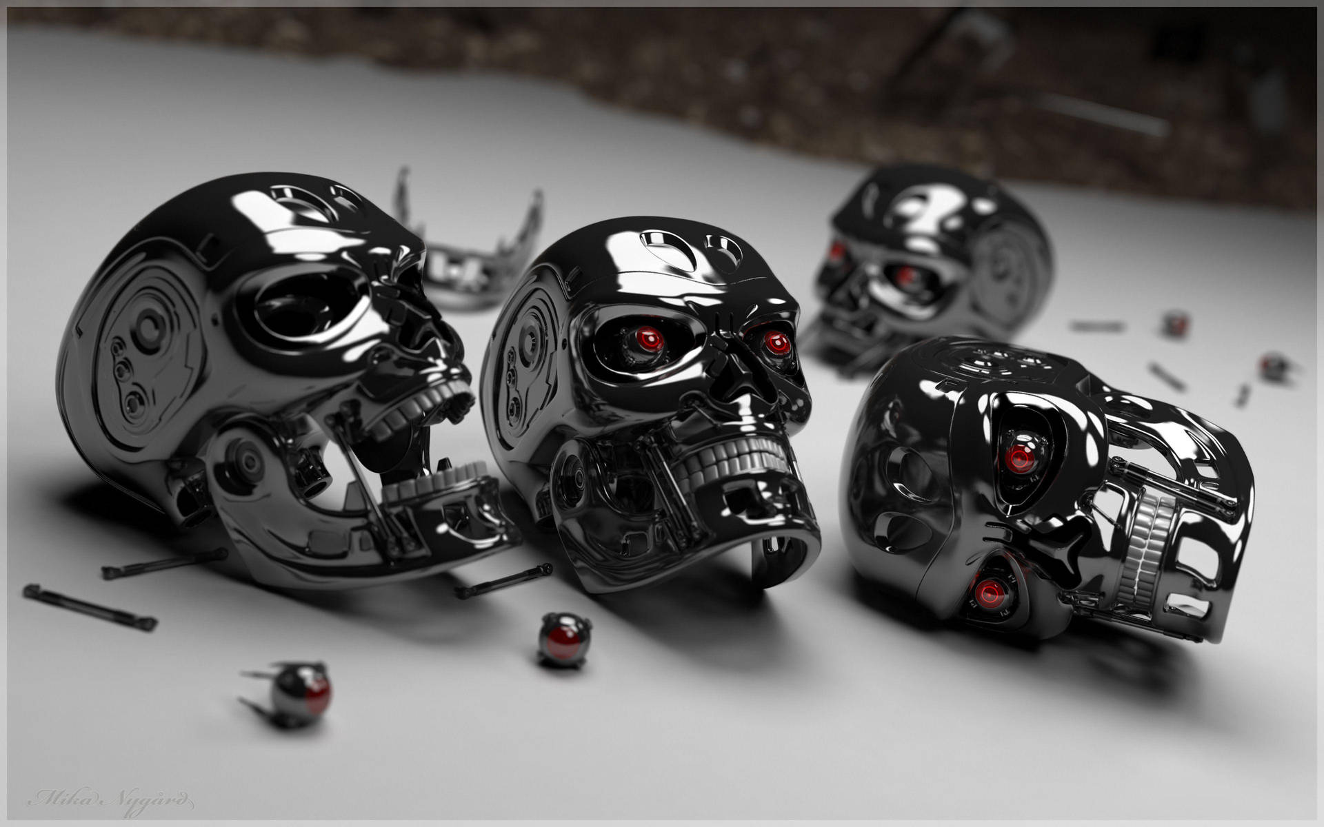Dark Metal Skulls Cool Hd Background