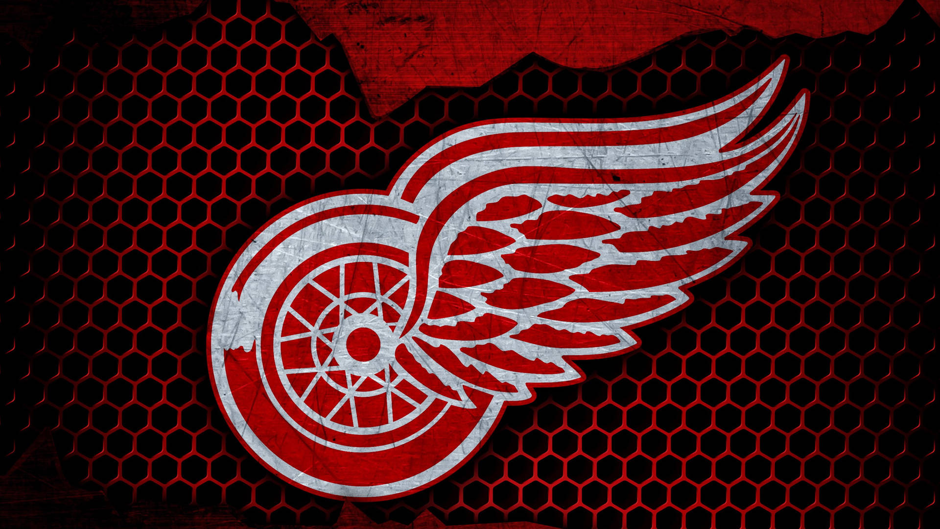 Dark Metallic Detroit Red Wings Logo