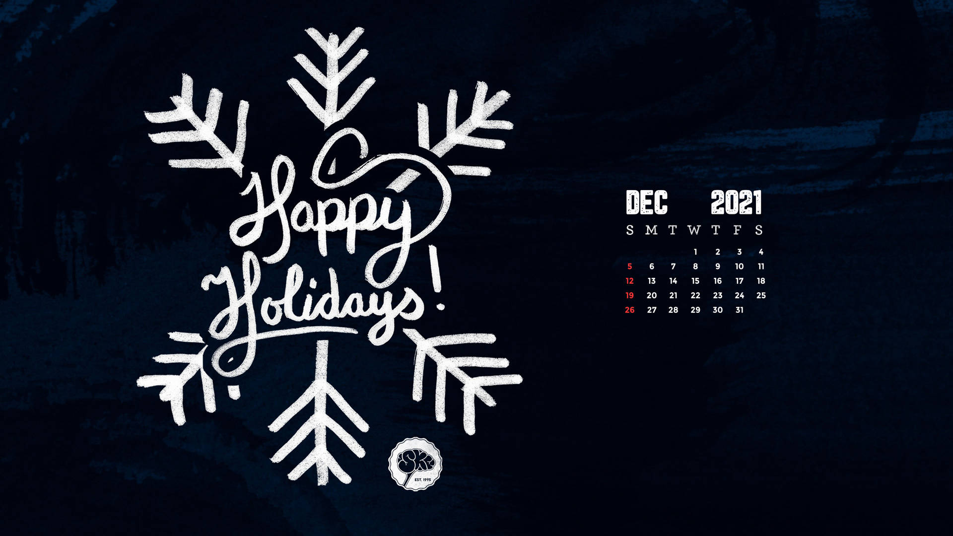 Dark Minimalist December 2021 Calendar Background