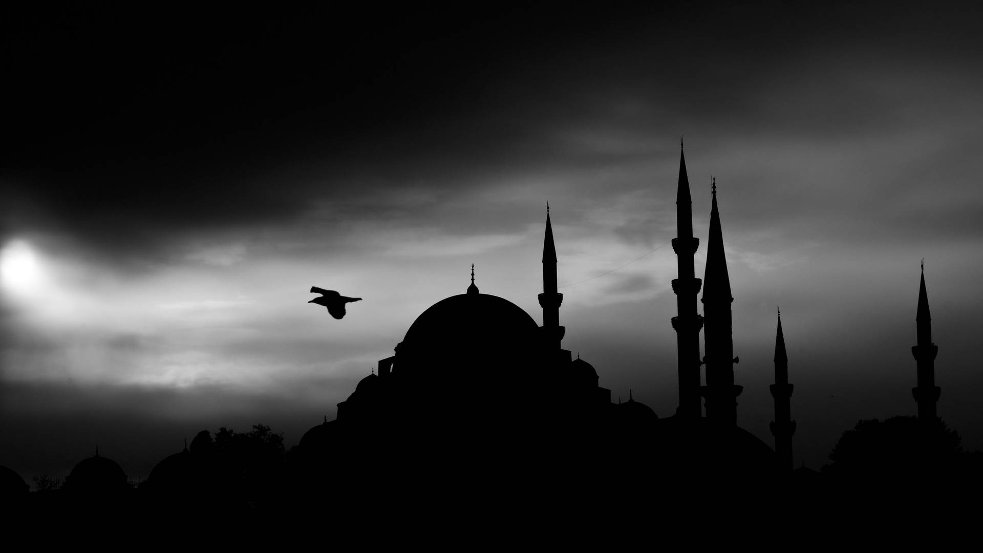 Dark Mosque Black Screen 4k Background