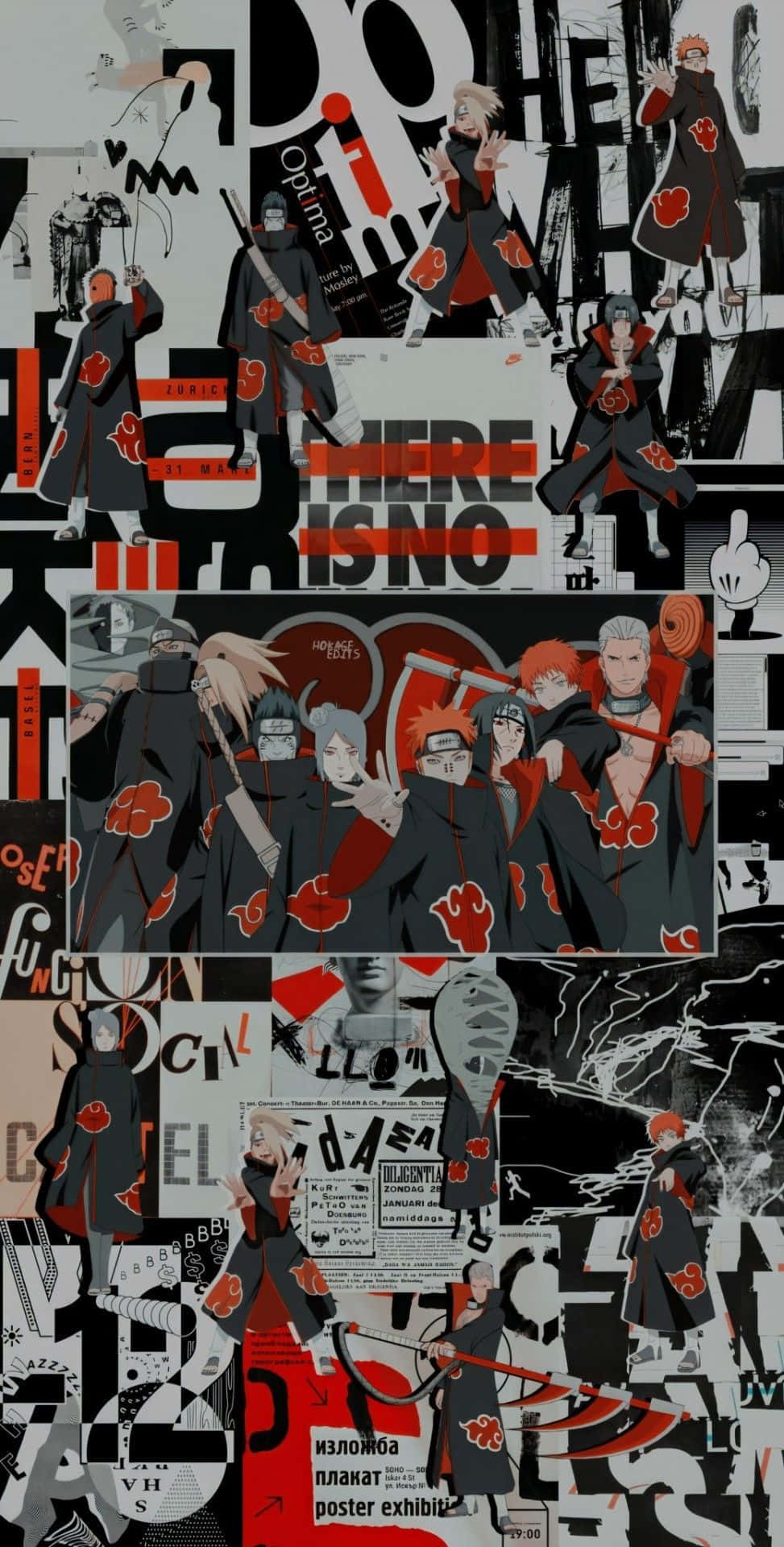 Dark Naruto Akatsuki Aesthetic Collage Background