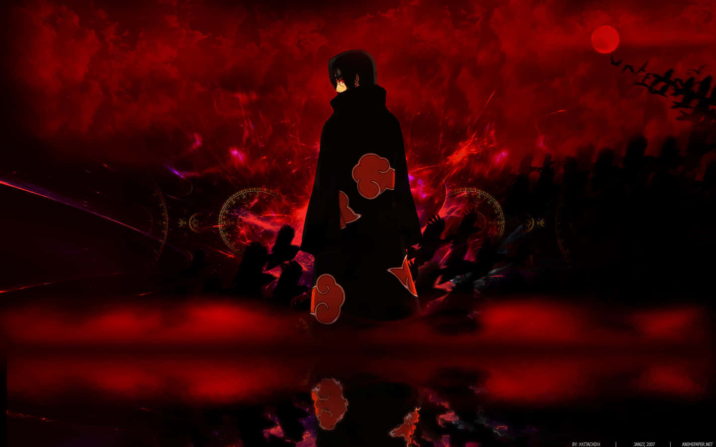 Dark Naruto Itachi Reflection Background