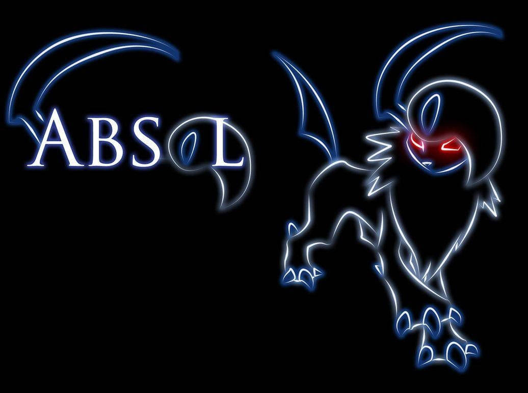 Dark Neon Absol - The Enigmatic Pokemon Background