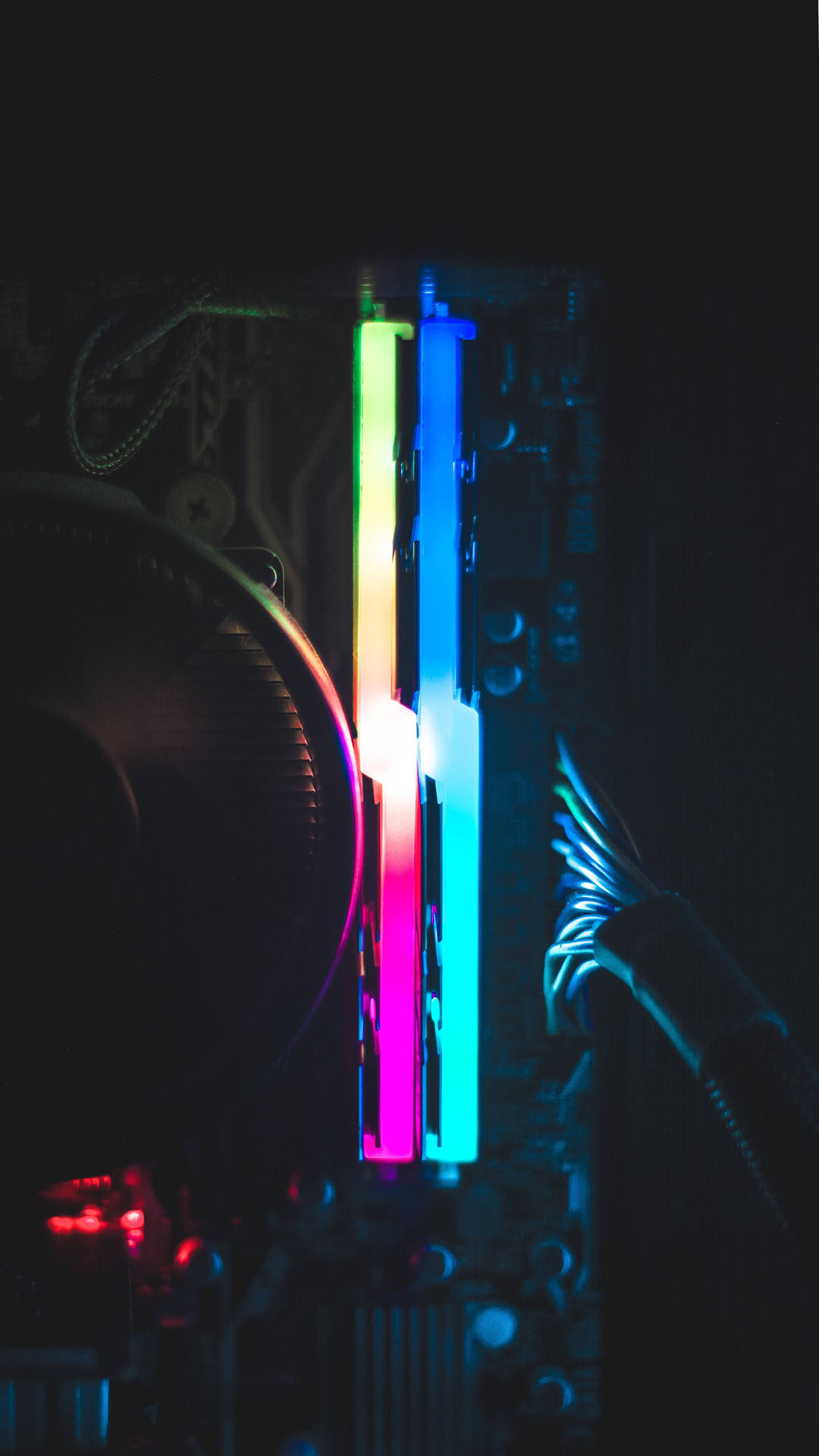 Dark Neon Computer Lights Background