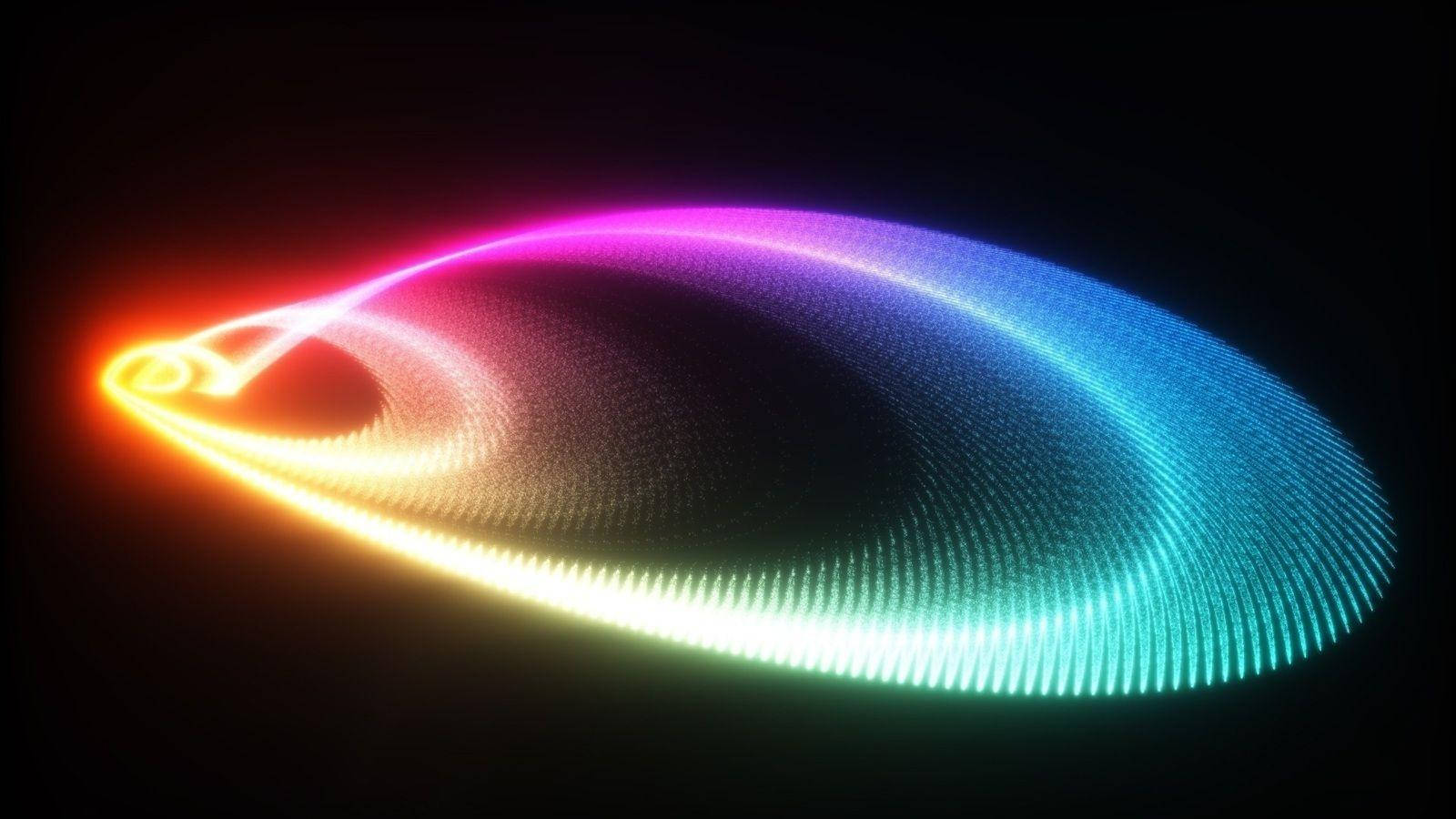 Dark Neon Glowing Rainbow Background