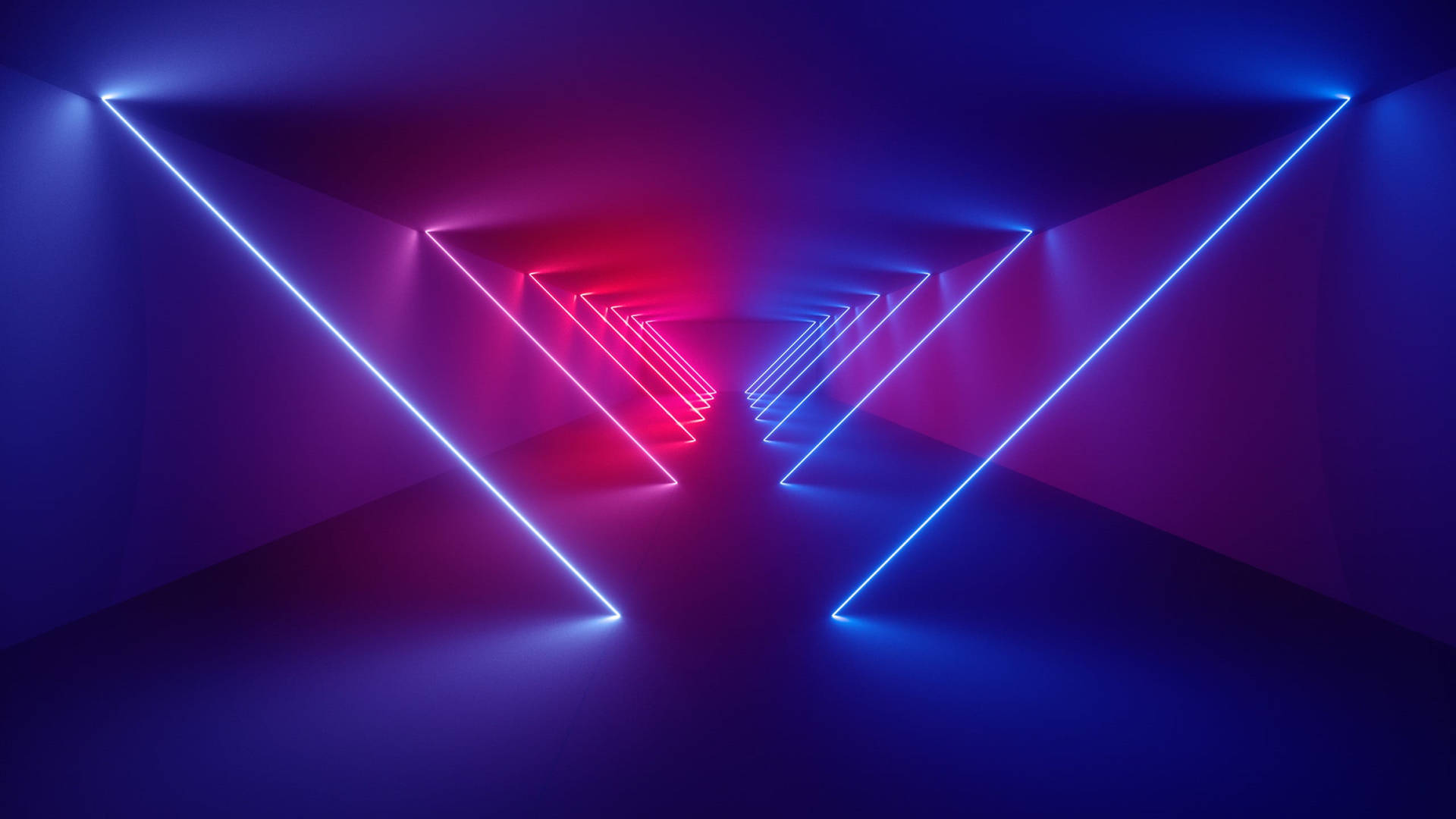 Dark Neon Hallway Background