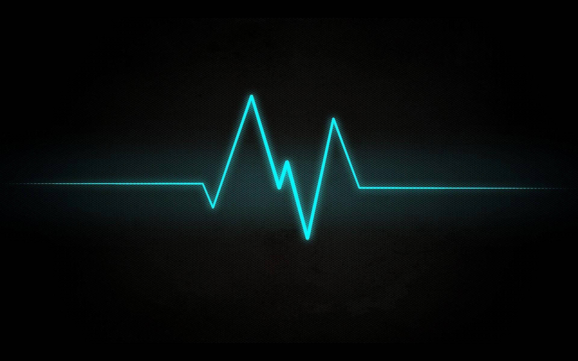 Dark Neon Heartbeat Line Background