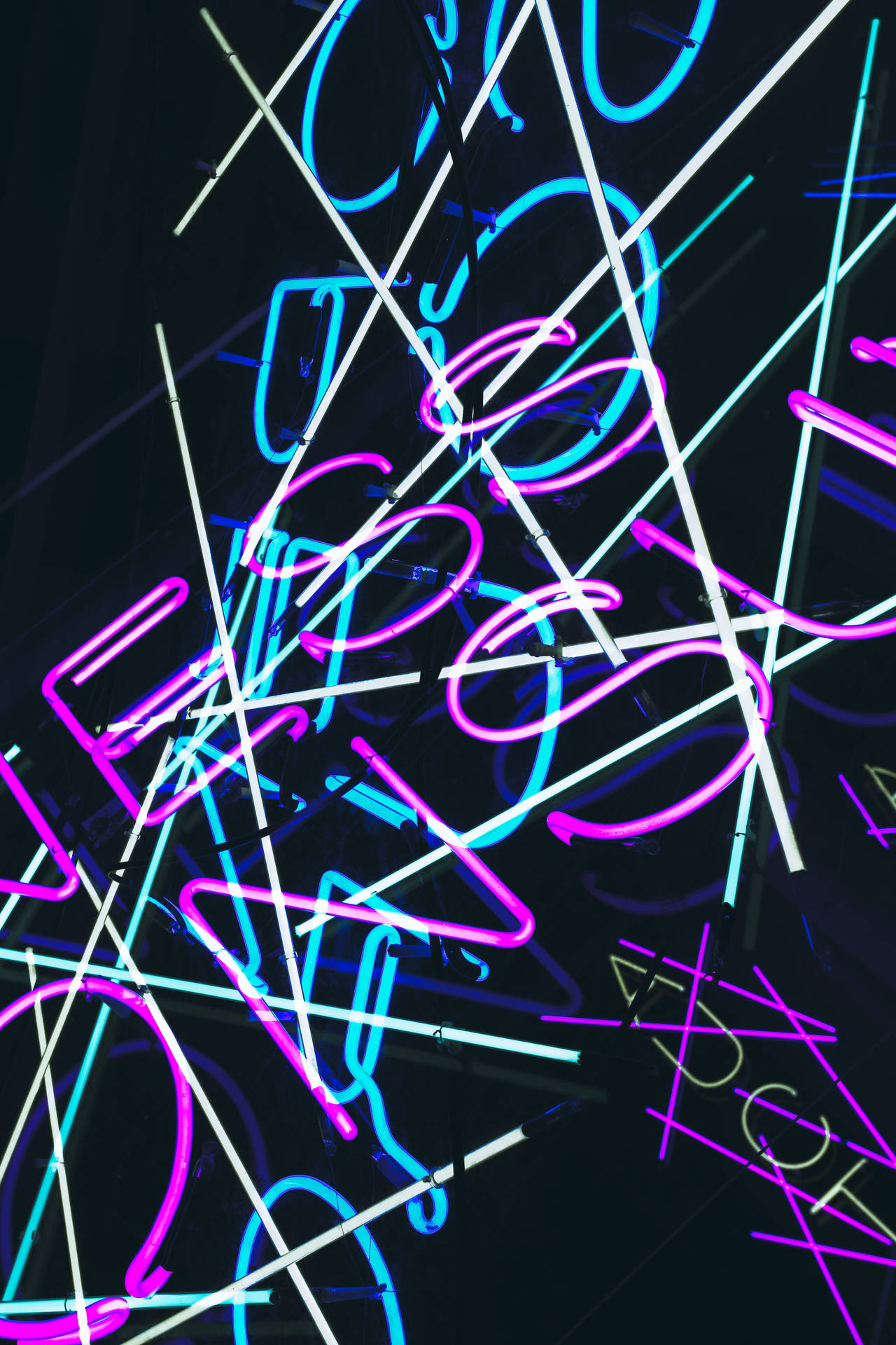 Dark Neon Letters Background